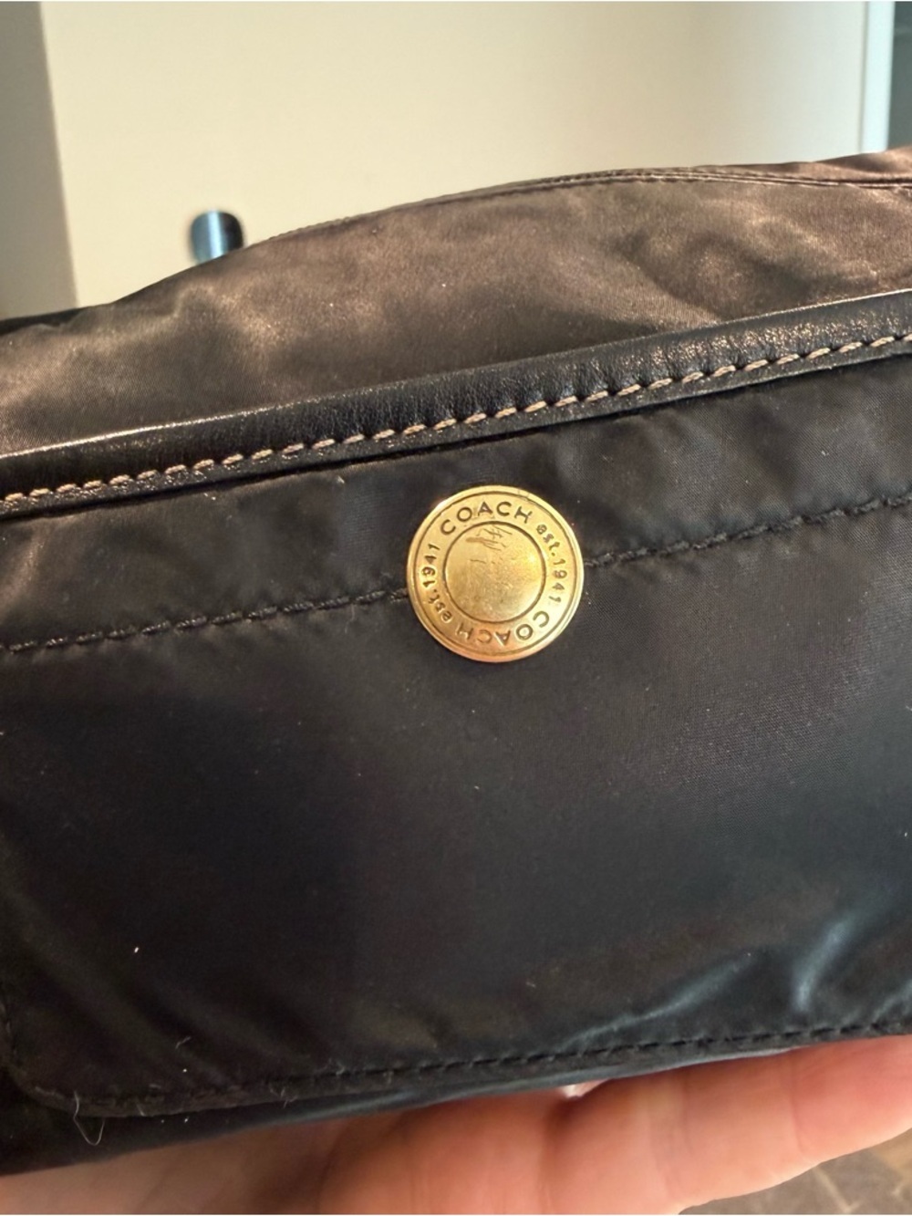 Vintage Coach mini nylon shoulder bag purse black Y2K - Picture 2 of 11